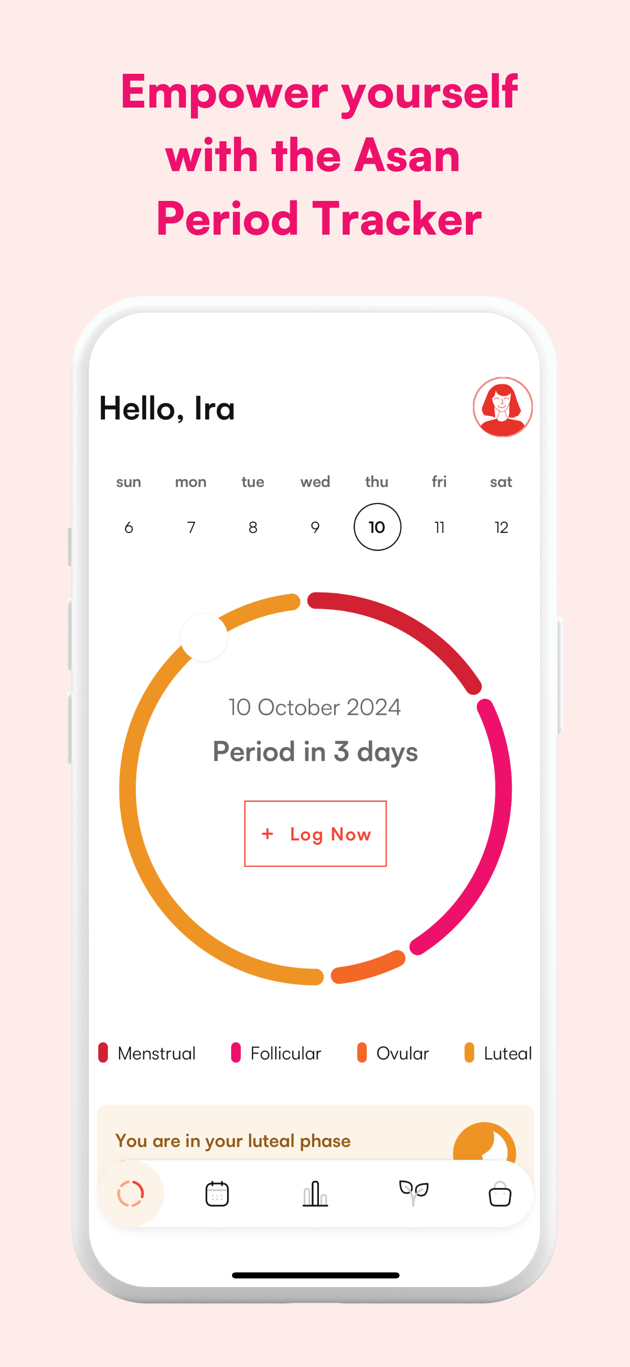 Cross-platform availability of period apps Period tracker app user interface design